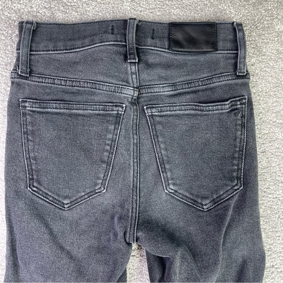 Madewell Jeans Women's 24 Black Cali-Demi Boot Low Rise Charcoal Wash Frayed Hem - Picture 4 of 13